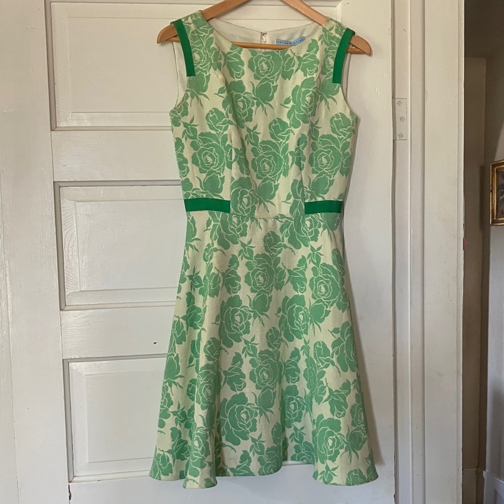 ANTONIO MELANI Green Floral Midi Dress